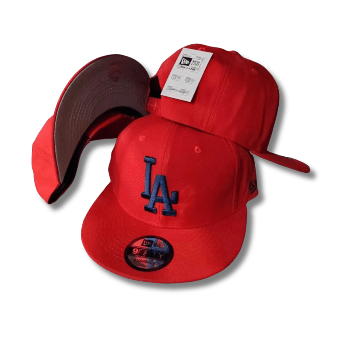 Los Angeles Dodgers Red with Blue Embroidered Logo Snapback Cap