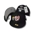 Washington Nationals 2019 World Series with Logo Black and White Fitted Cap