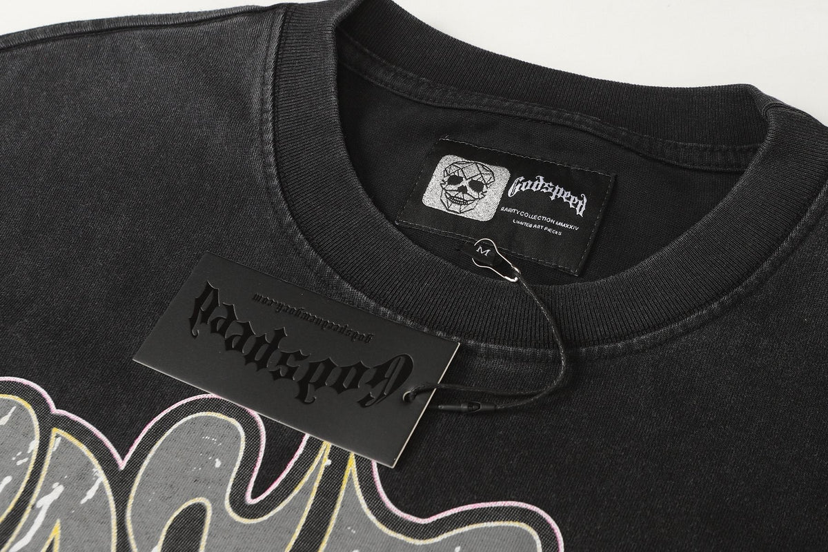 Godspeed Washed Black Graphic Long-Sleeve T-Shirt — hang_tag