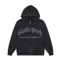 Godspeed Washed Gothic Graphic Full-Zip Hoodie — hero